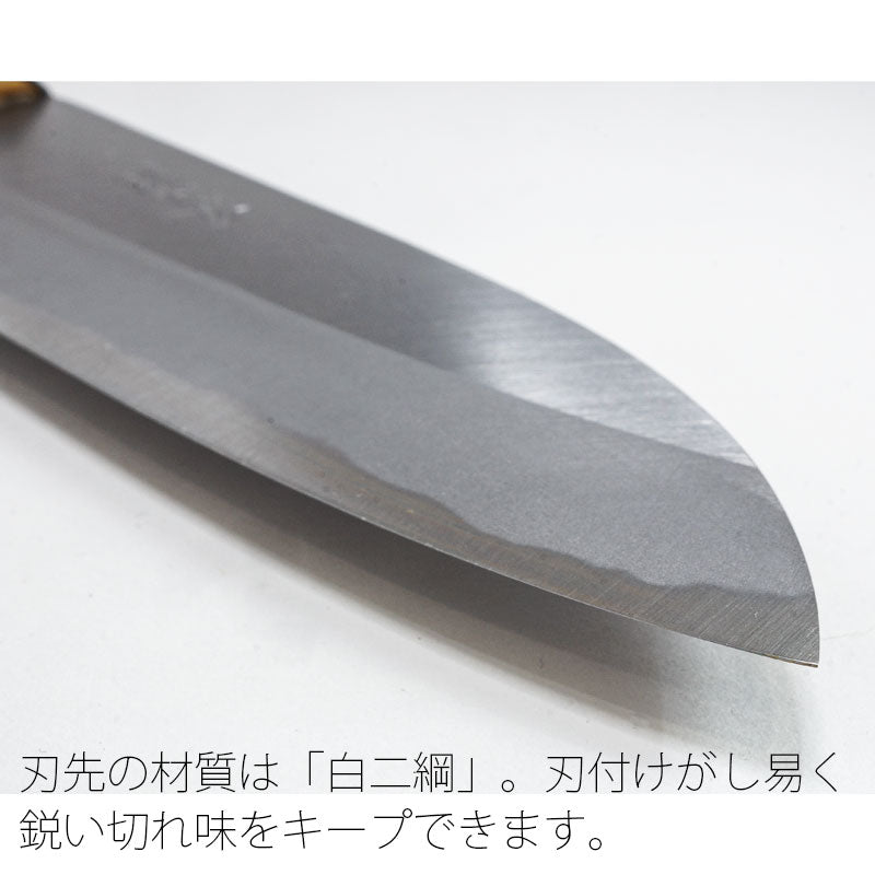 (送料無料)(名入れ無料)「堺兼近作」170mm磨き仕上げ三徳包丁(白二鋼)伝統の堺包丁・白紙2号刃渡り17cm堺刃物の伝統工芸師による日本製の文化包丁(万能包丁)