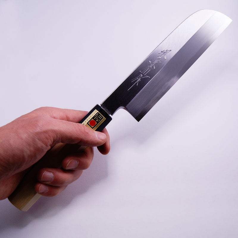 堺兼近作薄刃包丁カマ形青銅6寸刃渡り16.5cm