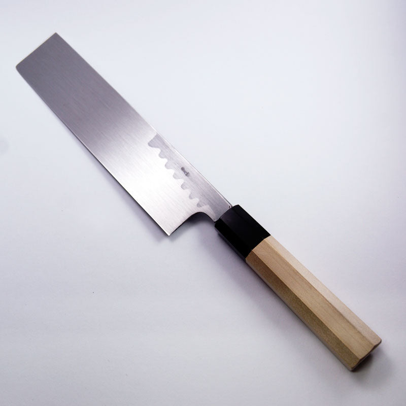 堺兼近作薄刃包丁青銅7寸刃渡り19.7cm