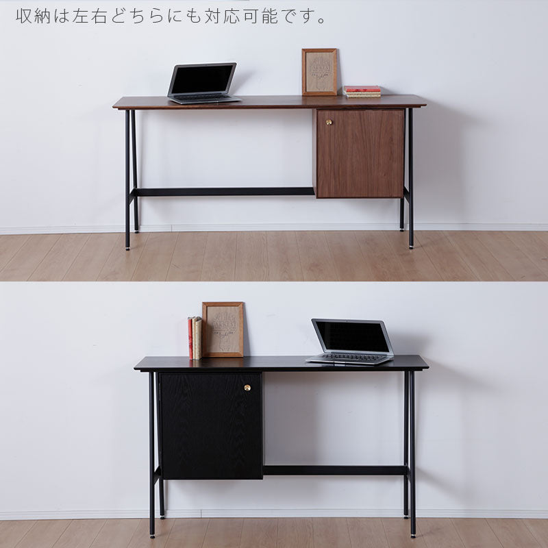 デスク薄型机学習机リビングデスクパソコンデスク作業台仕事机引出し付キャビネット付化粧台ドレッサーウォールナットオークスリムデスク