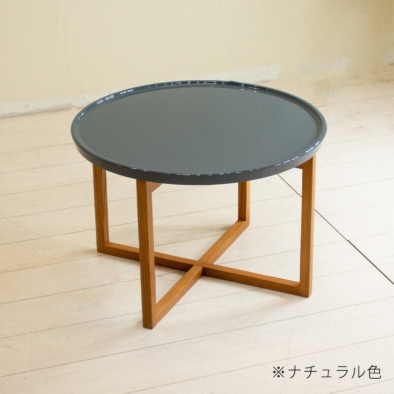 センターテーブルティーテーブル円型サイドテーブルローテーブル高さ40cm北欧シンプルスタイリッシュレッドオーク無垢ナチュラルブラウンIC-079IC-080teatableティーテーブルLEGACYレガシー岩倉榮利