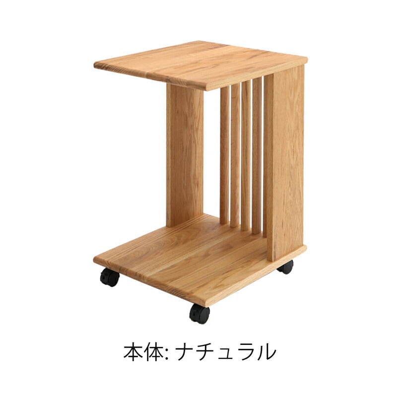 サイドワゴンリビング収納コの字型コーヒーテーブルレッドオーク無垢ナチュラルブラウンIC-071IC-072サイドワゴンLEGACYレガシー