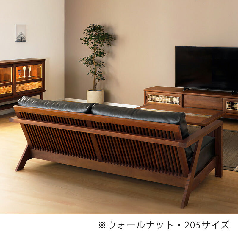リビング用家具肘掛けソファ2.5P3P幅185cm幅205cmホワイトオーク材ウォールナット材無垢本革YUGA優雅シギヤマ