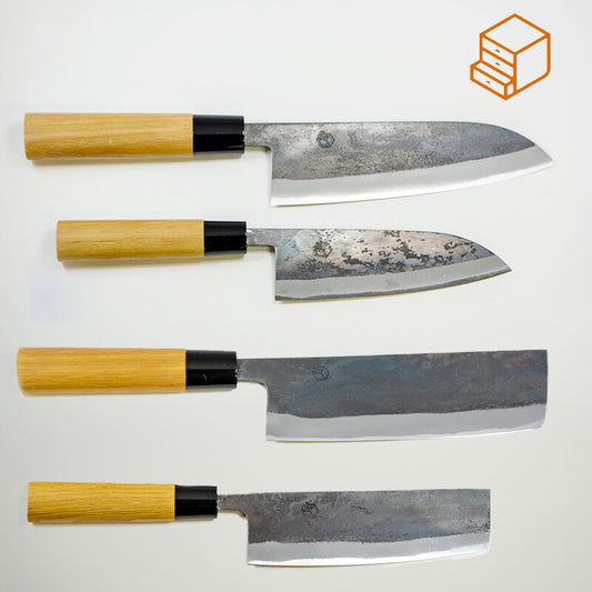 黒打包丁三徳菜切包丁白紙鋼タダフサx箱屋の八代目オリジナル