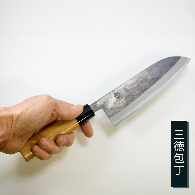 黒打包丁三徳菜切包丁小三徳小菜切135mm165mm白紙鋼タダフサx箱屋の八代目オリジナル