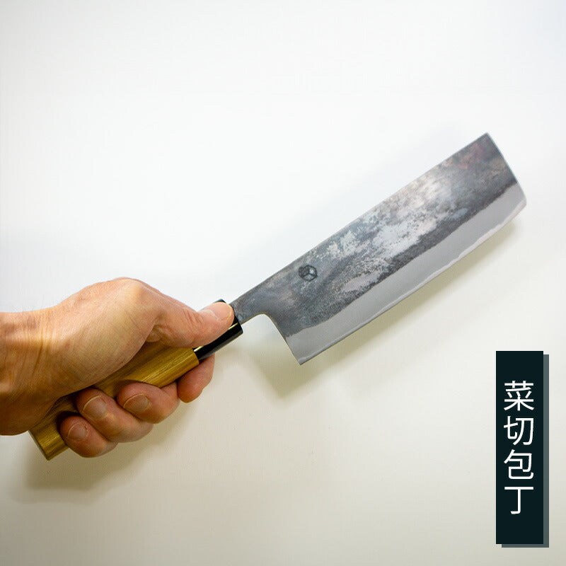 黒打包丁三徳菜切包丁小三徳小菜切135mm165mm白紙鋼タダフサx箱屋の八代目オリジナル