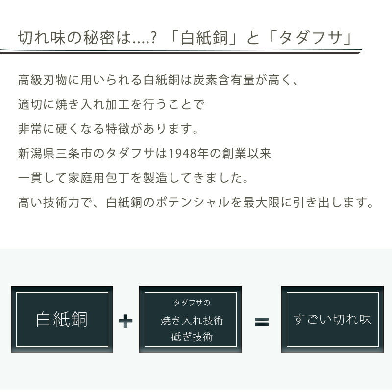 黒打包丁三徳菜切包丁白紙鋼タダフサx箱屋の八代目オリジナル