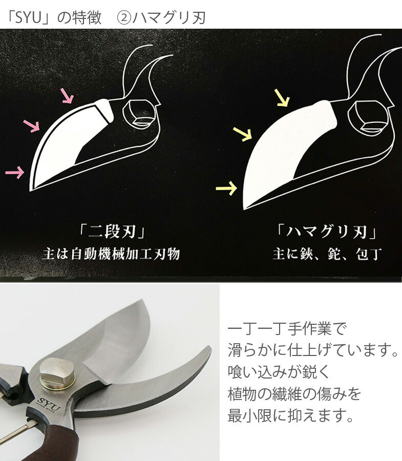 SYU剪定ハサミミニプルーナー小型燕三条日本製本革鍛造鋼140mmm140