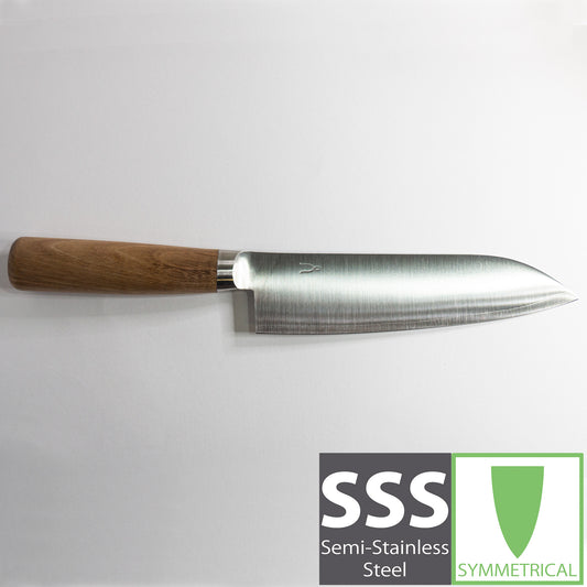 Nakiri cuchillo para verduras 165mm piel negra papel blanco 2 Sakai Japón