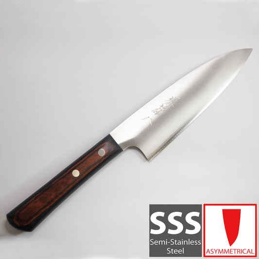 Nakiri cuchillo para verduras 165mm piel negra papel blanco 2 Sakai Japón